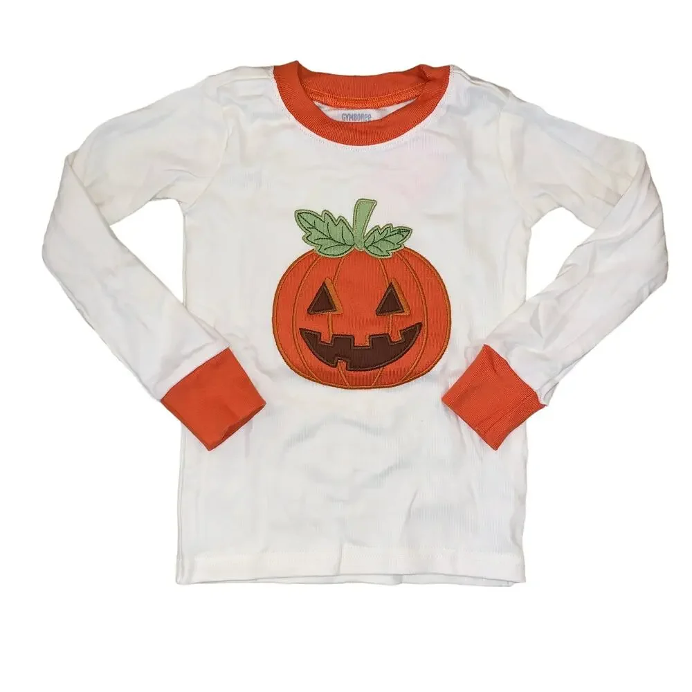 **NWT Gymboree Boys Orange & Ivory Lil' Pumpkin Cotton 2-Piece Pajamas